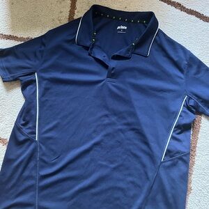 Prince Men's Dark Blue Polo Shirt with White Accents